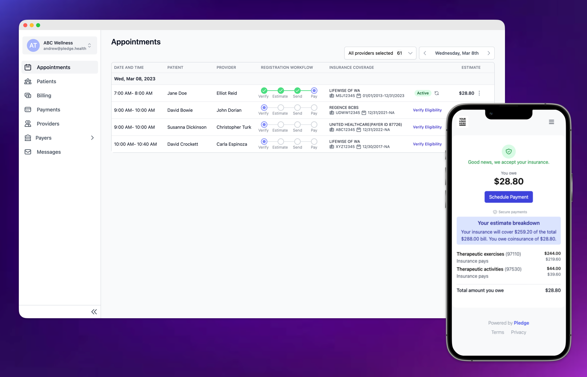 Pledge Health - Automated patient billing for independent healthcare clinics