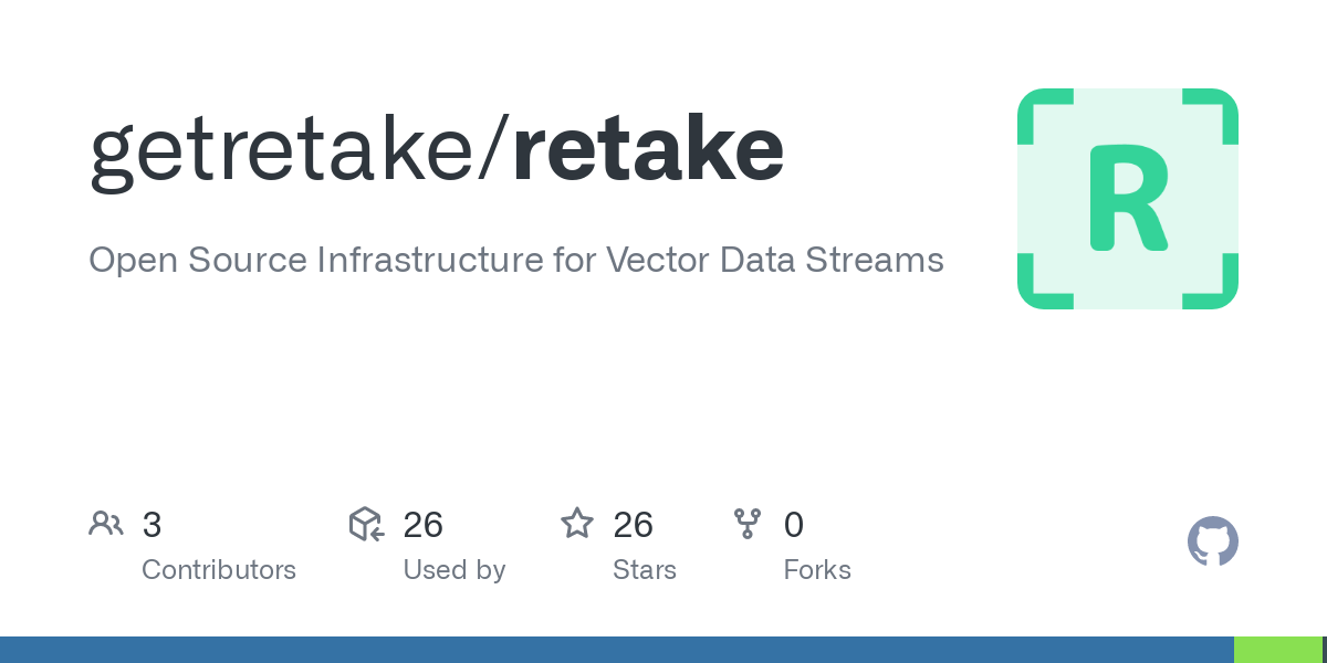Retake - Open source infrastructure for vector data streams