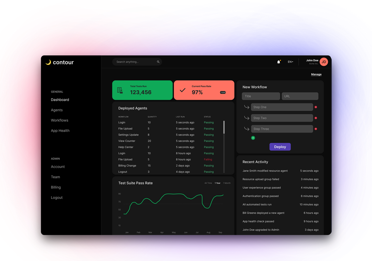 Contour - Deploy automated E2E tests with no-code