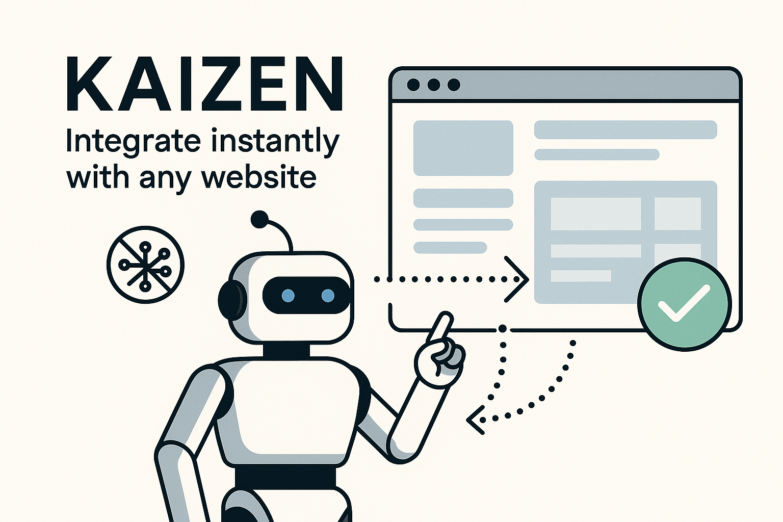 Kaizen - Integrate instantly with any website.
