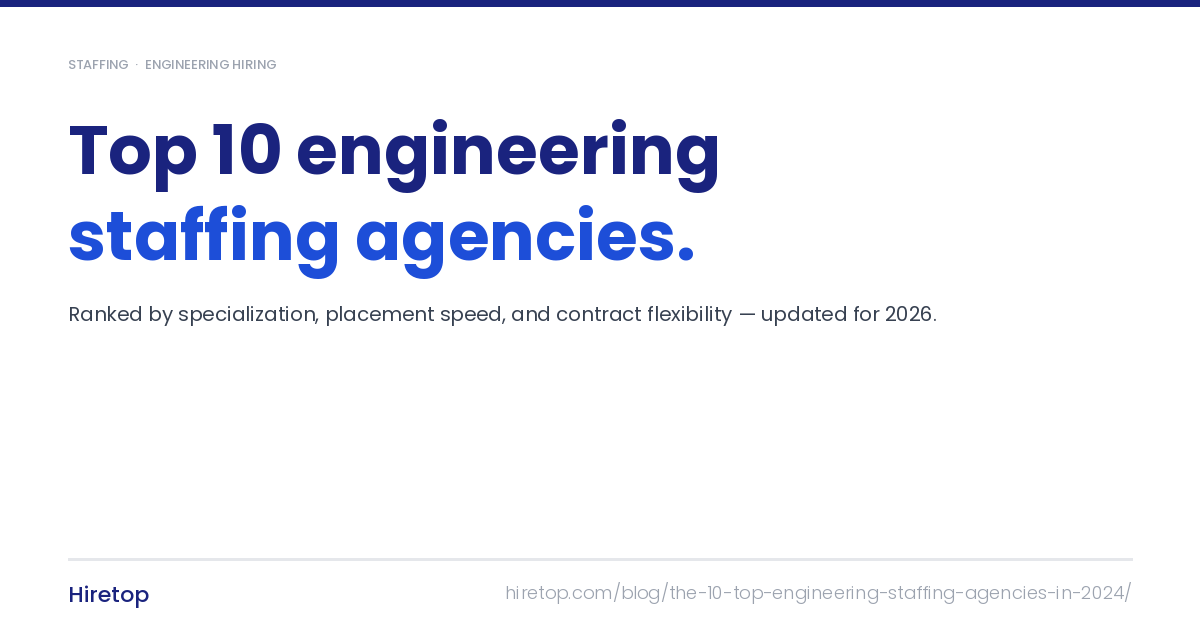 10 Engineering Staffing Agencies