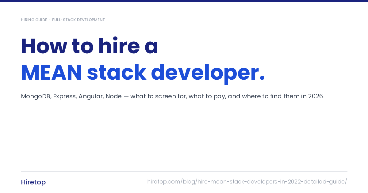 Hire MEAN Stack Developer