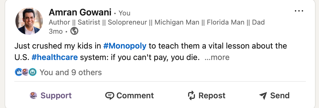 I just crushed my kids in Monopoly to teach them a vital lesson about the U.S. healthcare system: If you can't pay, you die.