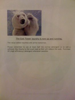 Marina City Replaces Evacuation Maps...with Laundry Room Memos