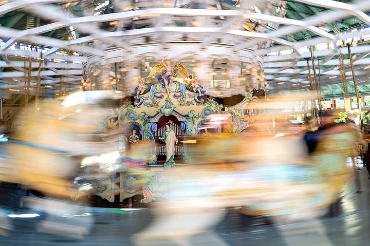 a carousel in motion