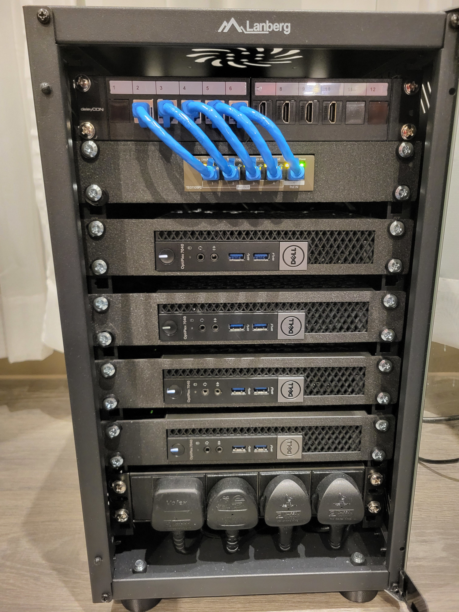 This is an example of the home labs where the creator had way more skill than me, and built perfect face plates for each piece of gear. 
