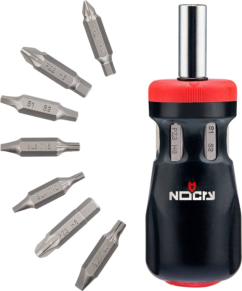 No Cry stubby screwdriver with onboard bit storage