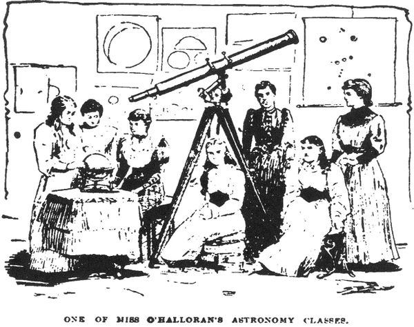 "One of Miss O'Halloran's Astronomy Classes" from April 8, 1894 issue of the San Francisco Chronicle