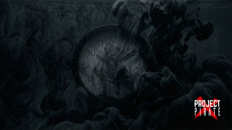 A clock face submerged in dark swirling ink, its numerals barely legible as black smoke consumes the dial