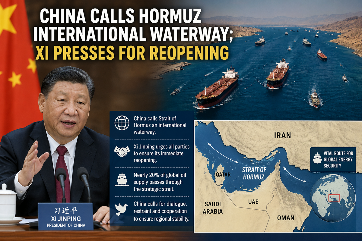 China Calls Hormuz an International Waterway; Xi Pushes for Reopening