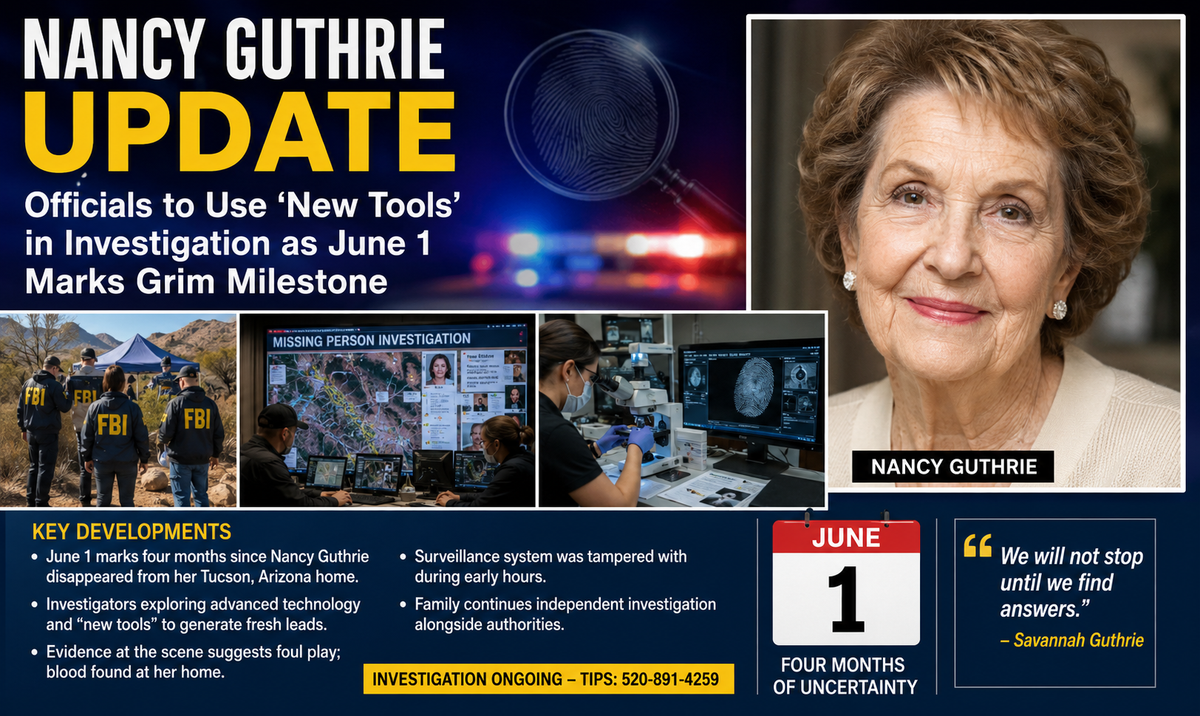 Nancy Guthrie Update: Officials to Use ‘New Tools’ in Investigation as June 1 Marks Grim Milestone