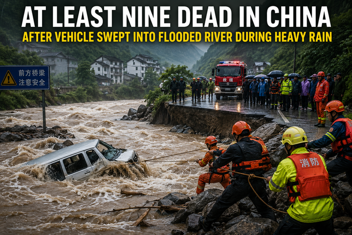 At Least Nine Dead In China After Vehicle Swept Into Flooded River During Heavy Rain