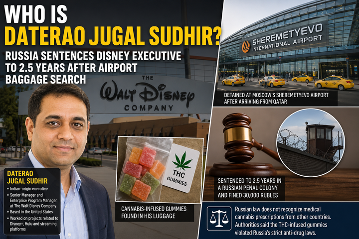 Who is Daterao Jugal Sudhir? Russia Sentences Disney Executive to 2.5 Years After Airport Baggage Search