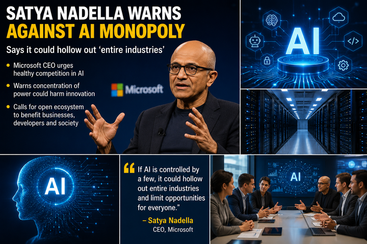 Microsoft CEO Satya Nadella warns against AI monopoly; says it could hollow out ‘entire industries’