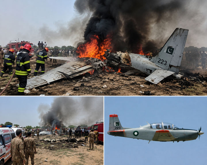 2 Dead After Pakistani Military Trainer Plane Crashes and Bursts Into Flames