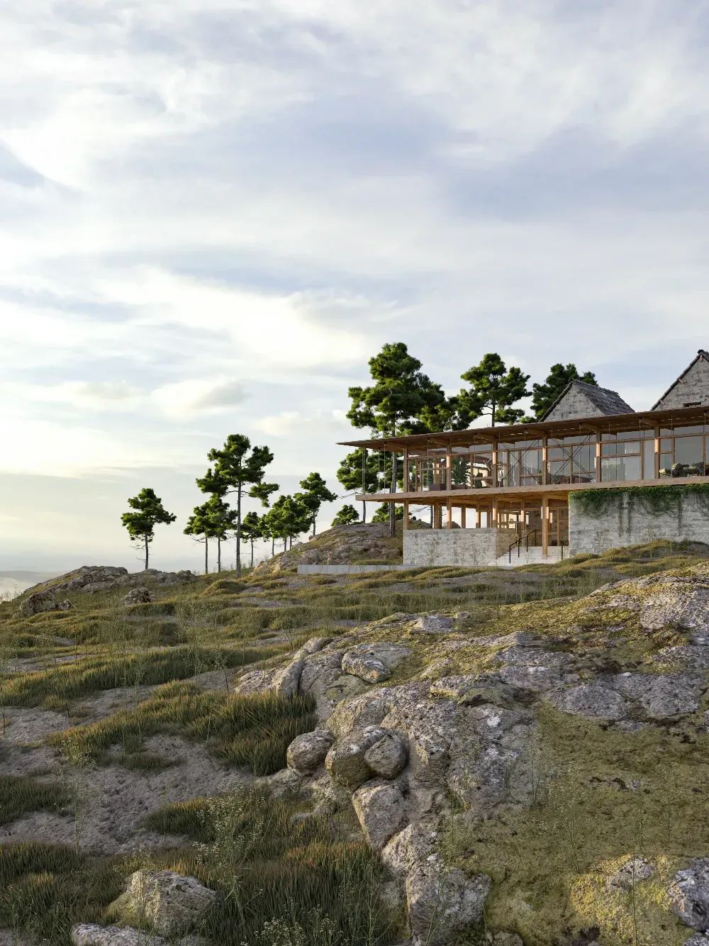 IFJ Architecture | Maison D entre pierre massive et bois local