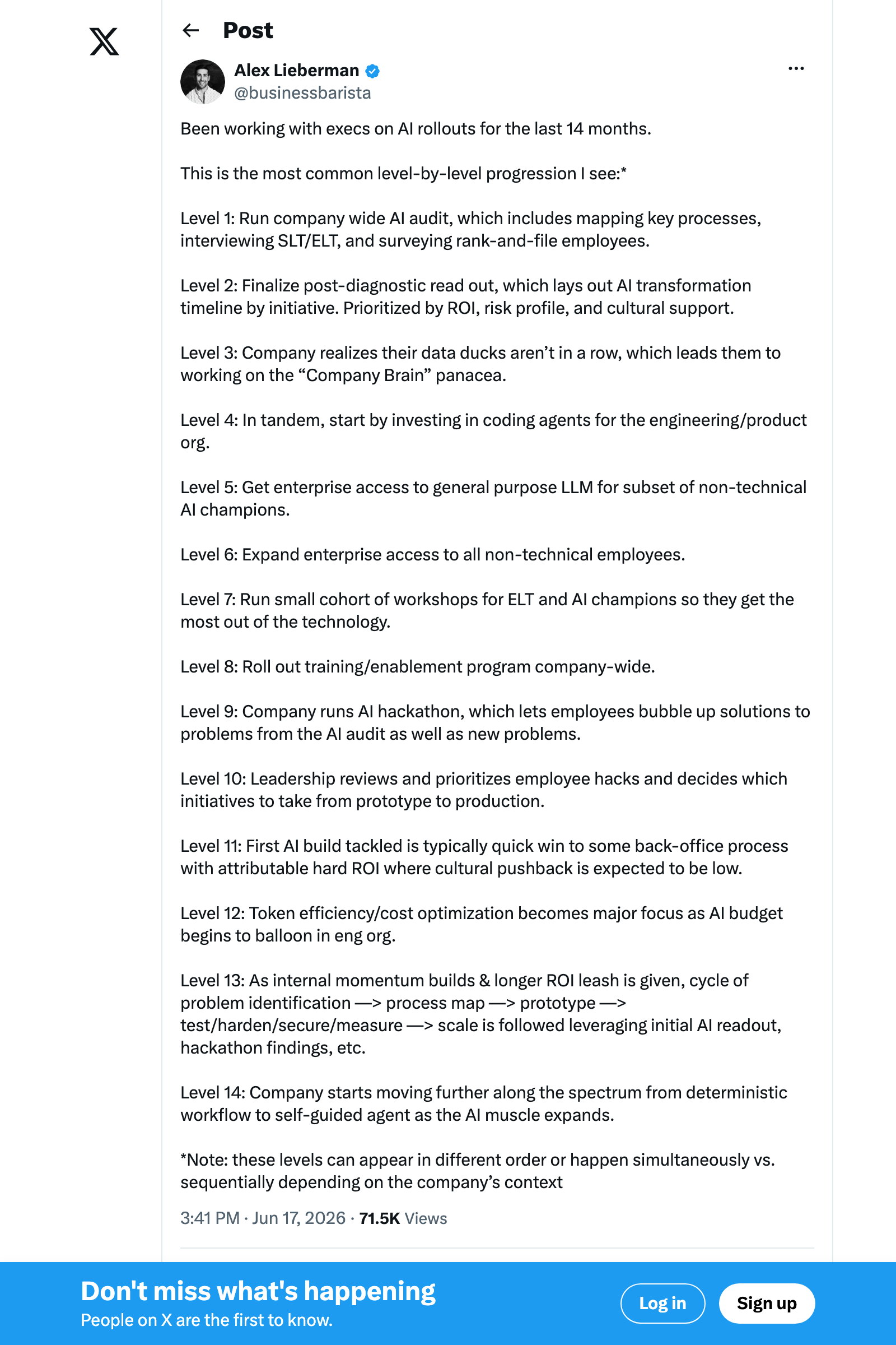 Alex Lieberman AI transformation roadmap