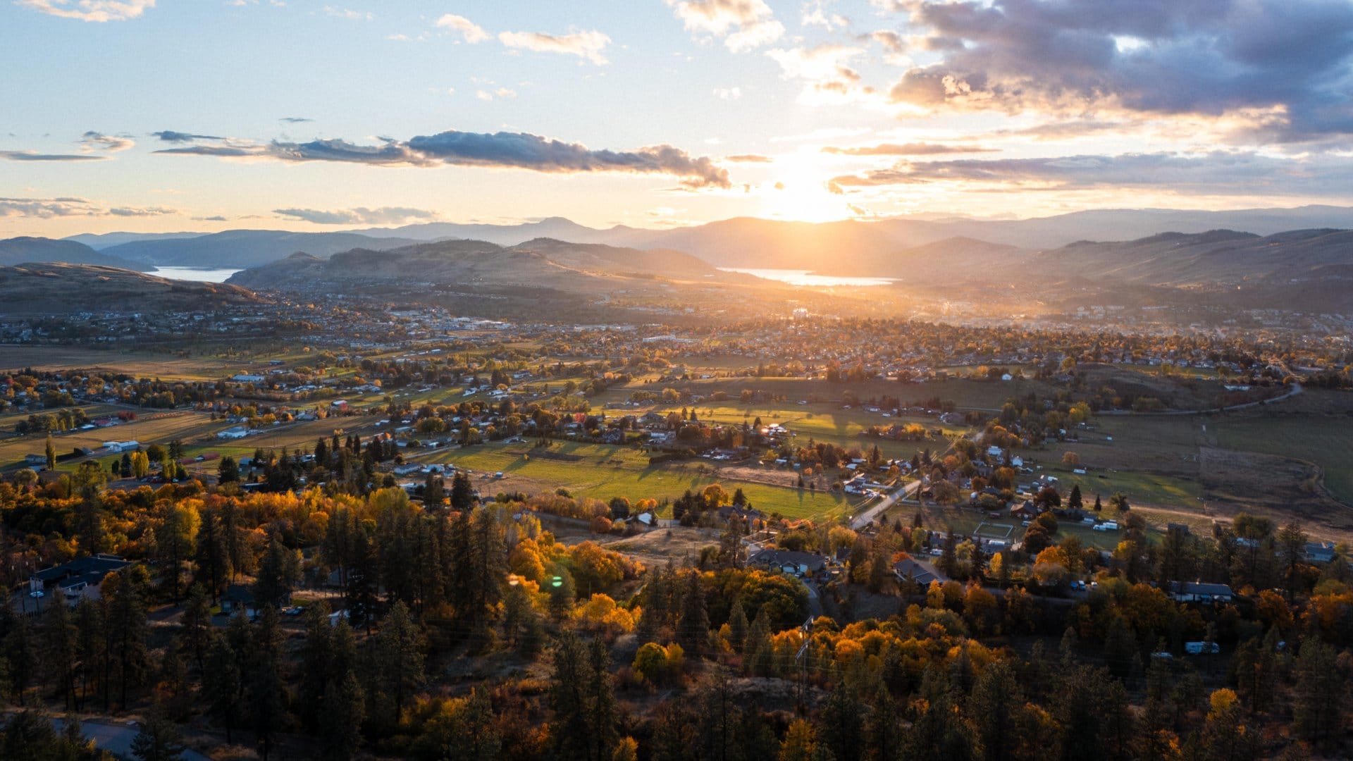 Aerial of Vernon, British Columbia