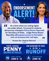 Brown Reynolds Enters June 16 Runoff With Strong Muscogee County Support, Warnock Endorsement