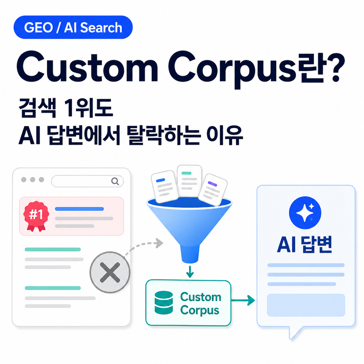 Custom Corpus란 무엇인가: 검색 순위 1위 페이지도 AI 답변에서 탈락하는 이유