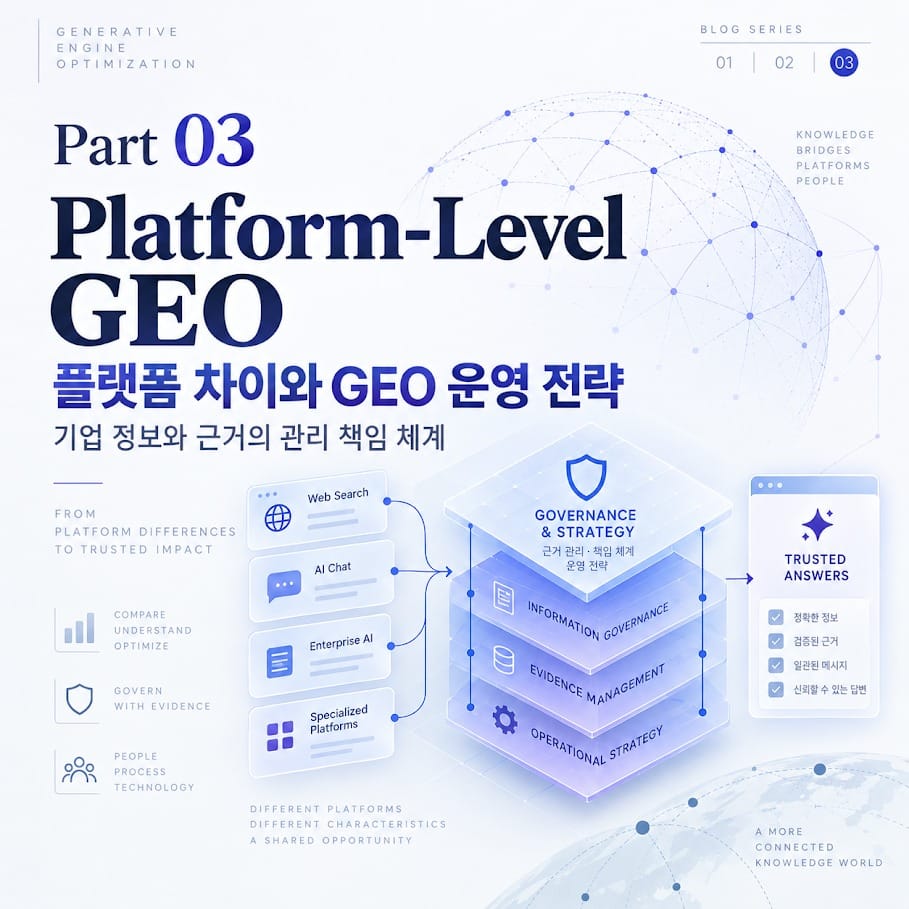 [Part 03] 3-Layer GEO Architecture: 플랫폼별 차이에 대응하는 기업의 GEO 실행 전략