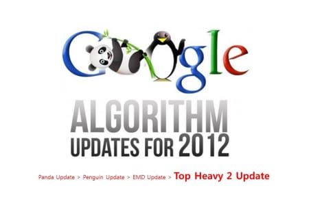 2012년 주요 구글 SEO 알고리즘 업데이트와 Top Heavy 2 업데이트