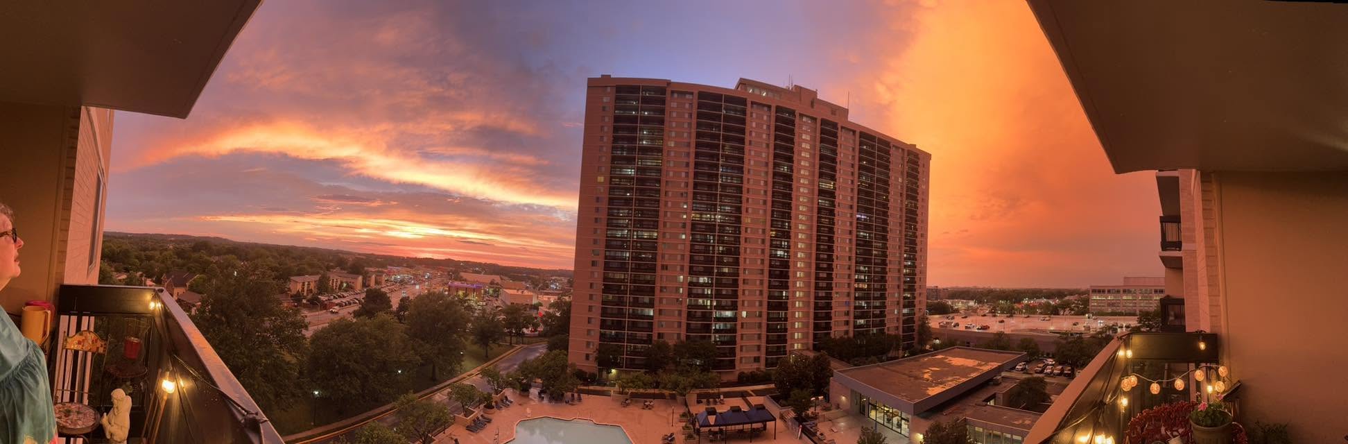 The post storm sky in Skyline Towers in Bailey's Crossroads Friday.