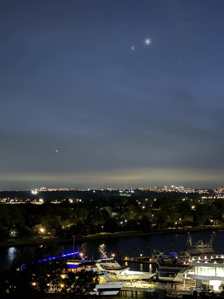 Jupiter and Venus as seen from southwest DC on Monday night.