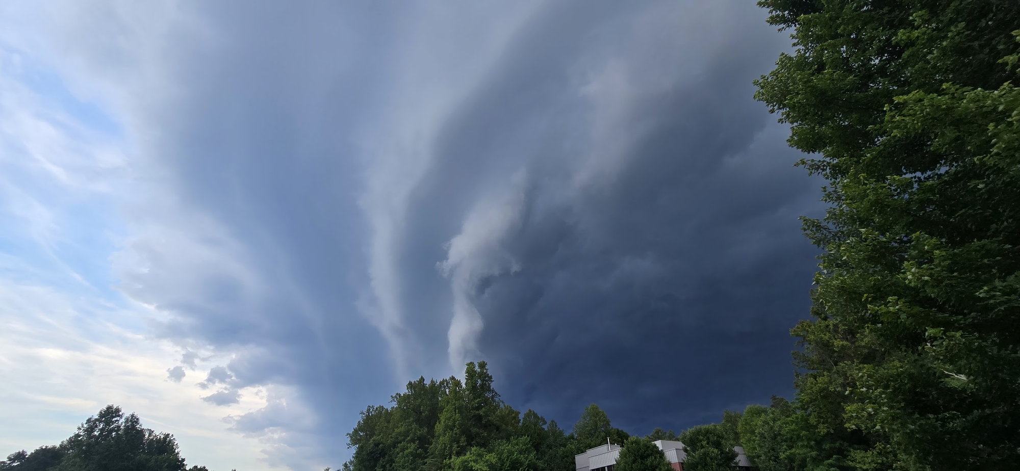 Storm approaching near George Mason University Thursday evening