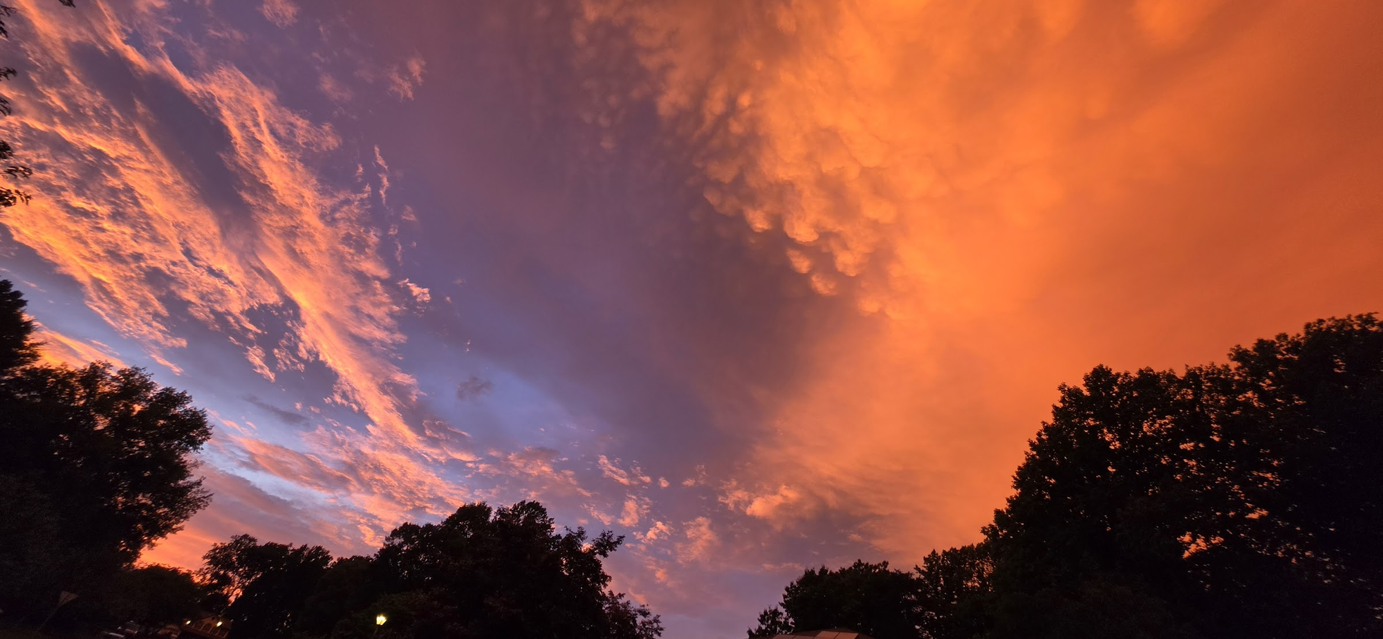 The sky over Colesville, Maryland Friday evening.