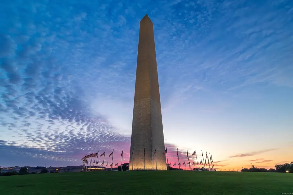 Colorful dawn at the National Mall on Sunday