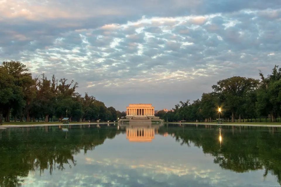 Clouds over the Lincoln Memorial and Reflecting Pool