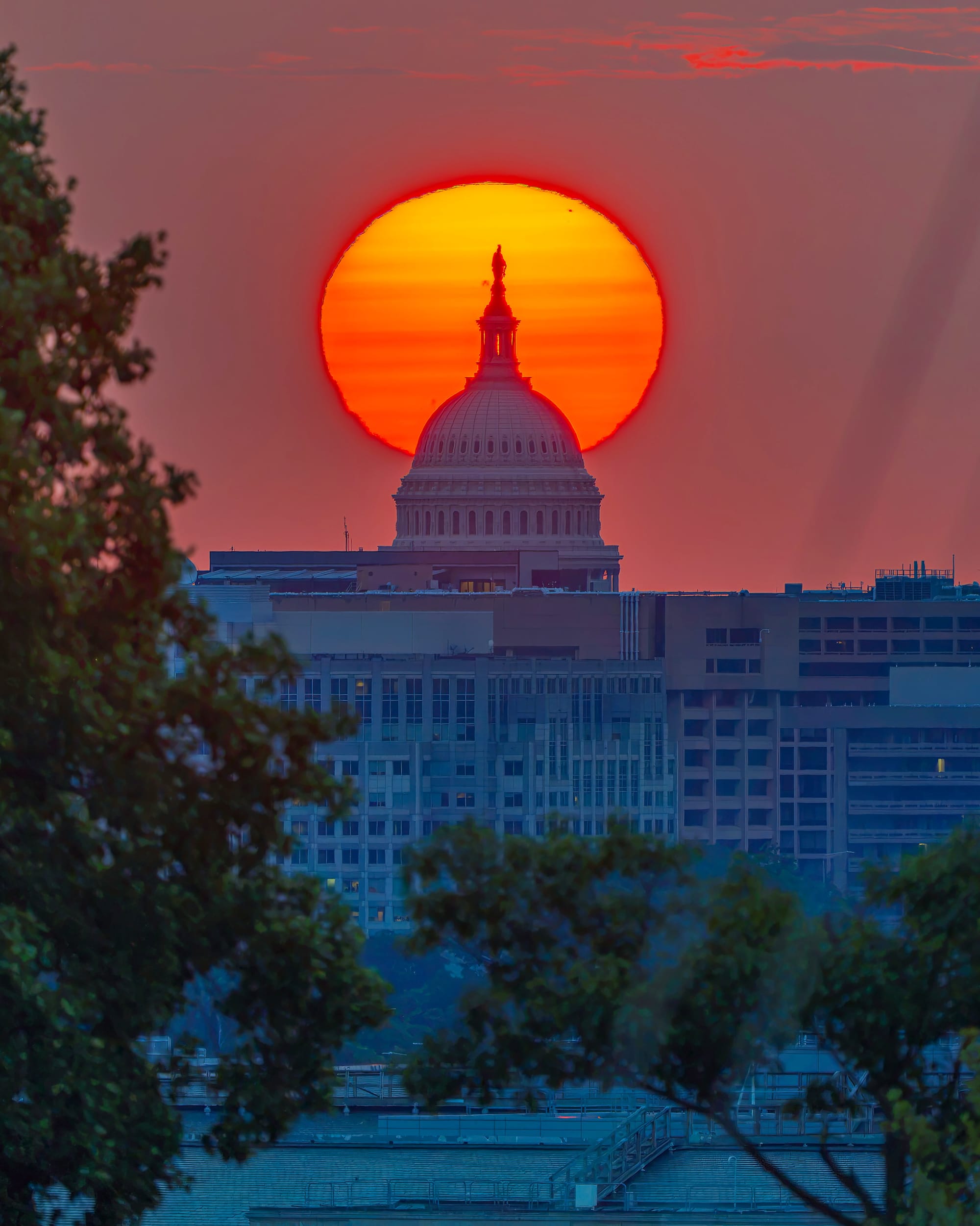 Photo of Sunday morning's sunrise over the Capitol.