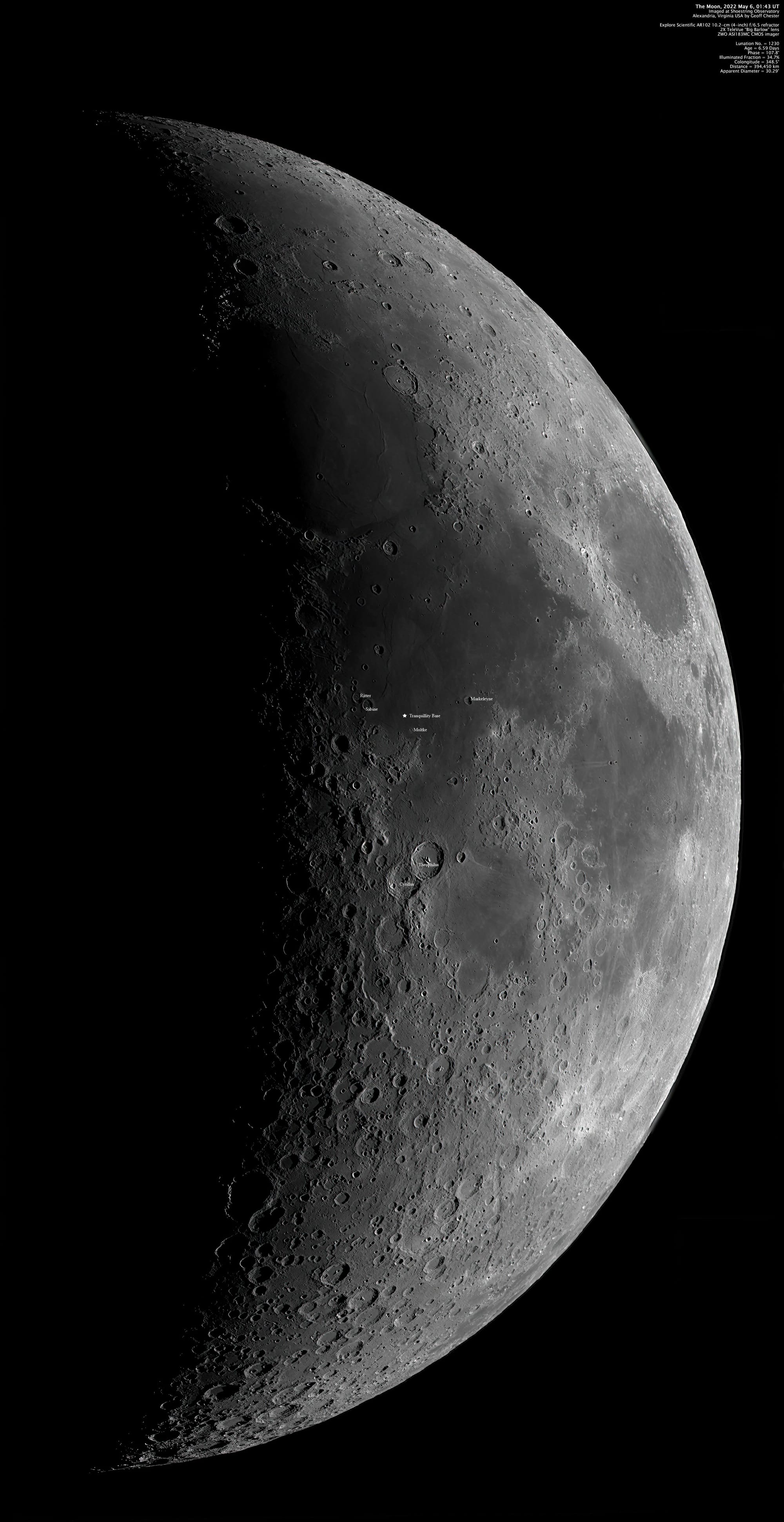 Photo of the moon, from a 4-inch telescope.