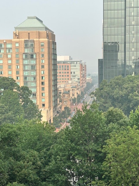 Photo of smoke from Reston Town Center on Friday