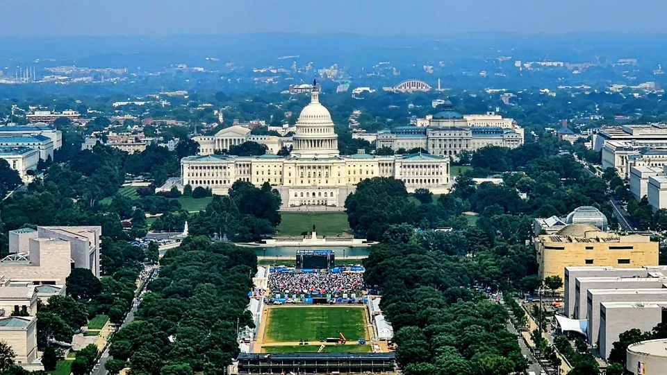 Picture showing the view from the Washington Monument Sunday.