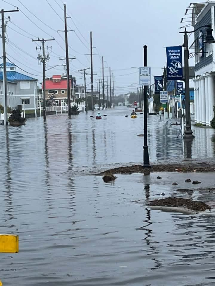 Coastal flooding at Bethany Beach, Delaware, Saturday.