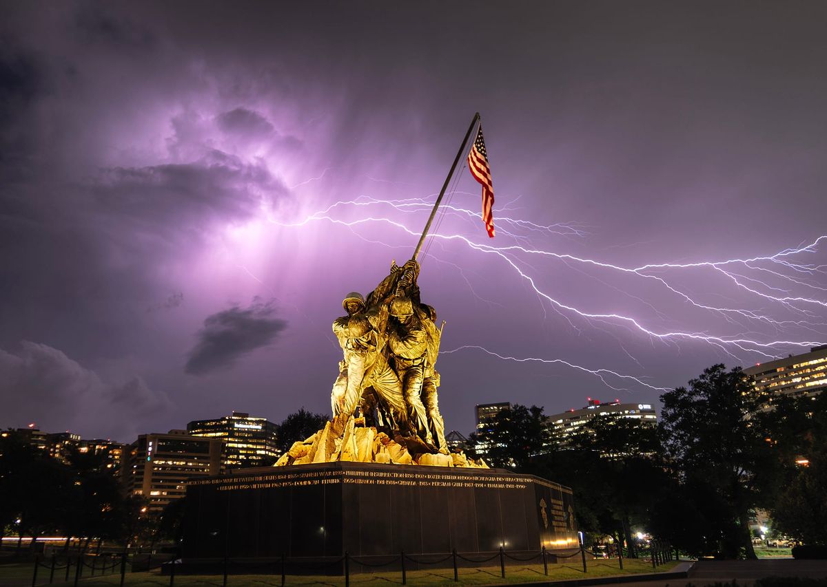 Thunderstorms produced a spectacular light show over DC