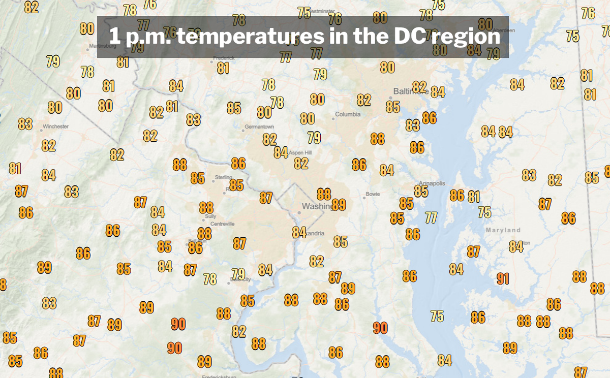 Record highs fall across DC region amid widespread mid- and upper 80s