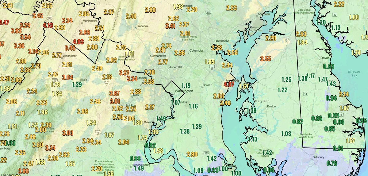 Isaias soaked the DC area. Here's how much rain fell