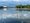 Blue sky and clouds reflected in the Potomac River near the Kennedy Center