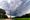 Photo cumulus congestus clouds gathering over the National Mall as a thunderstorm passes nearby, producing a visible rain shaft.