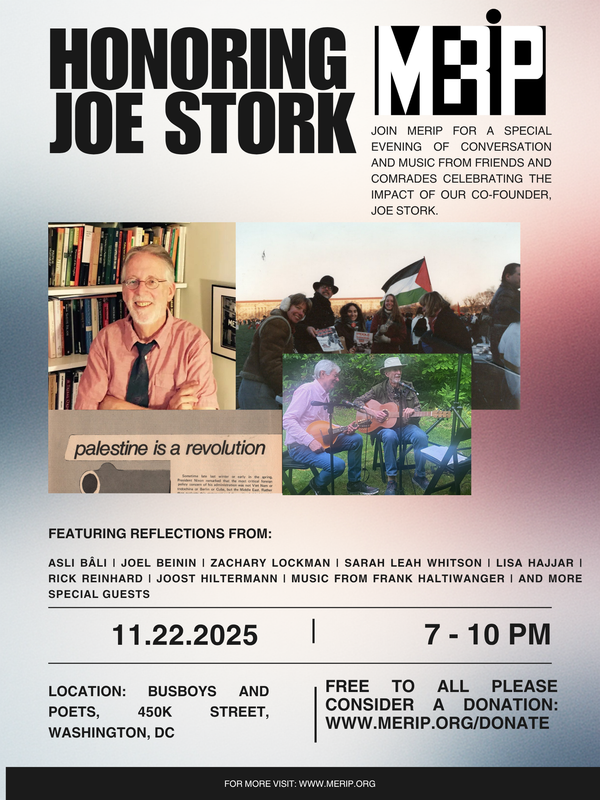 Honoring Joe Stork, Live in DC