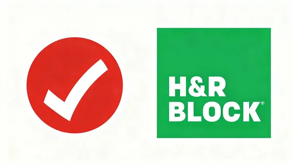 A picture of TurboTax and HR Block logos side-by-side. 