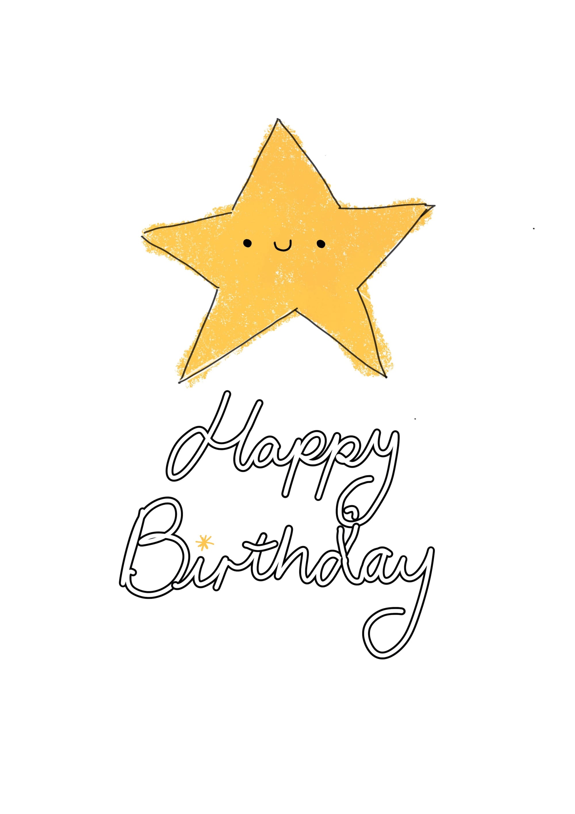 Image from the Cute Birthday Cards Ideas article of a cute birthday star