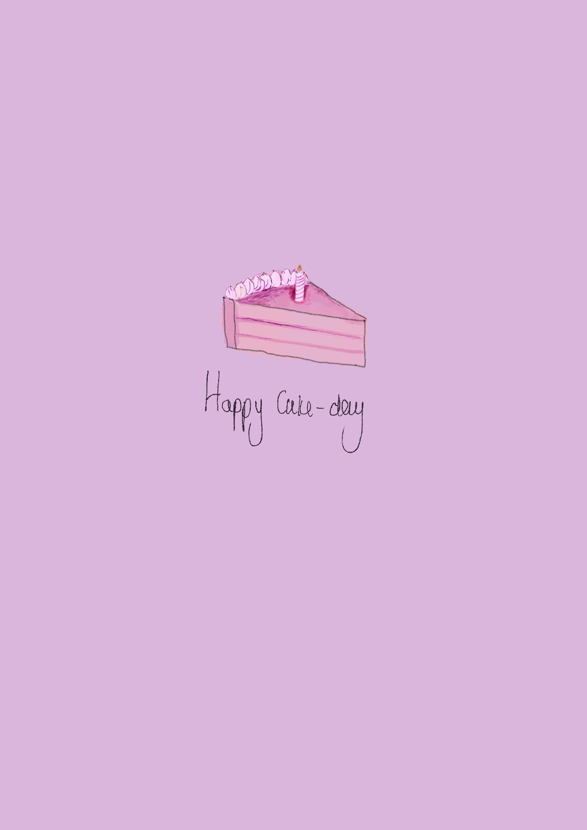 Image from the Cute Birthday Cards Ideas article of a slice of cake and the words happy cake-day