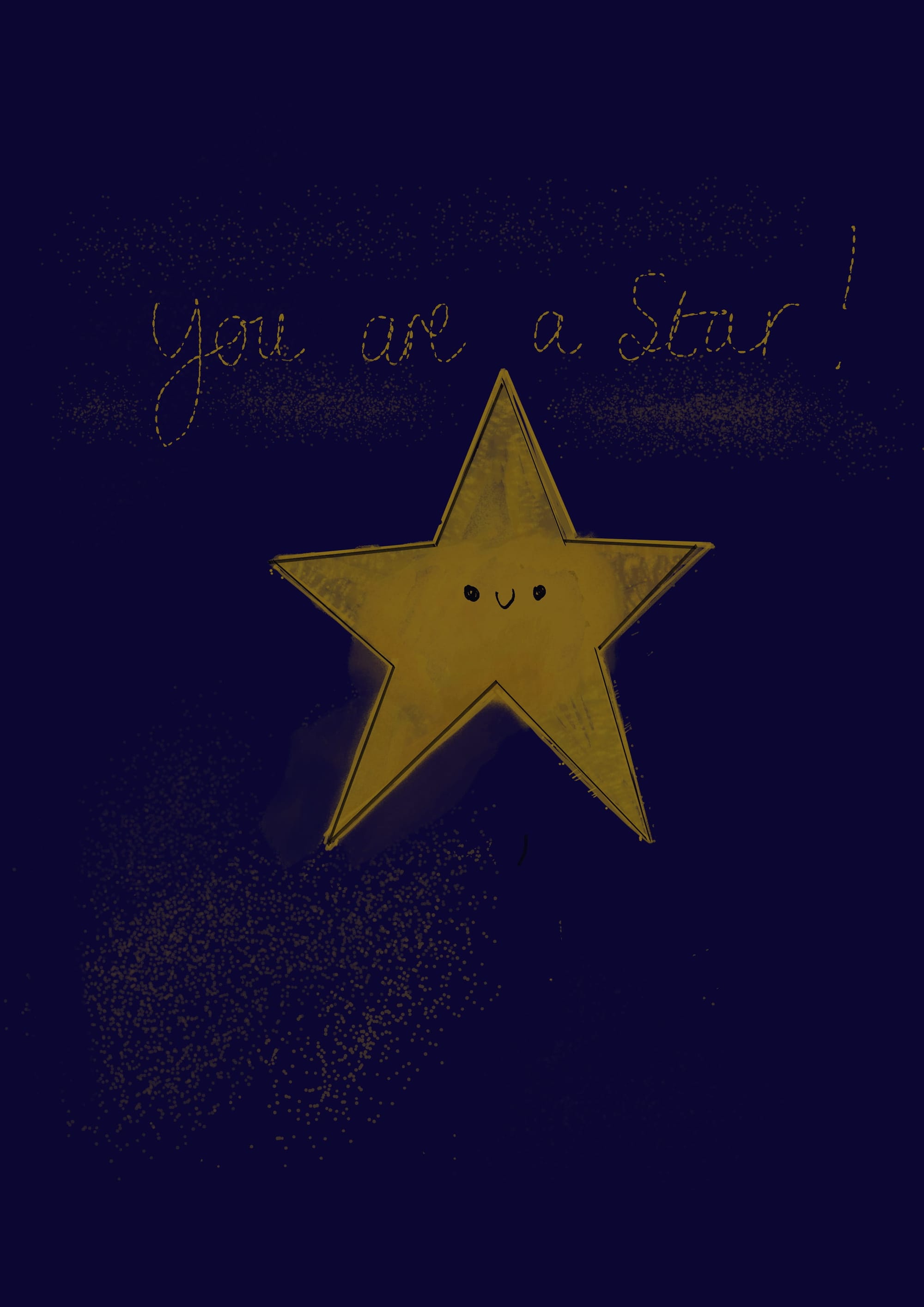 Image from the Cute Birthday Cards Ideas article of a cute star and the words 'You Are A Star'