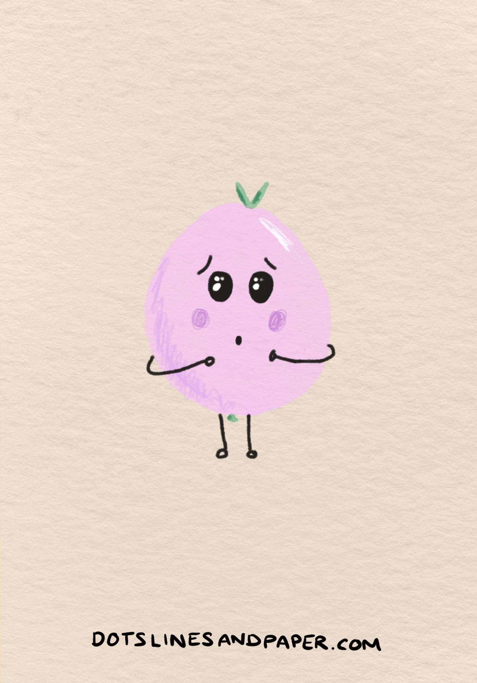 Doodle from the post Cute things to draw - of a cute little plum