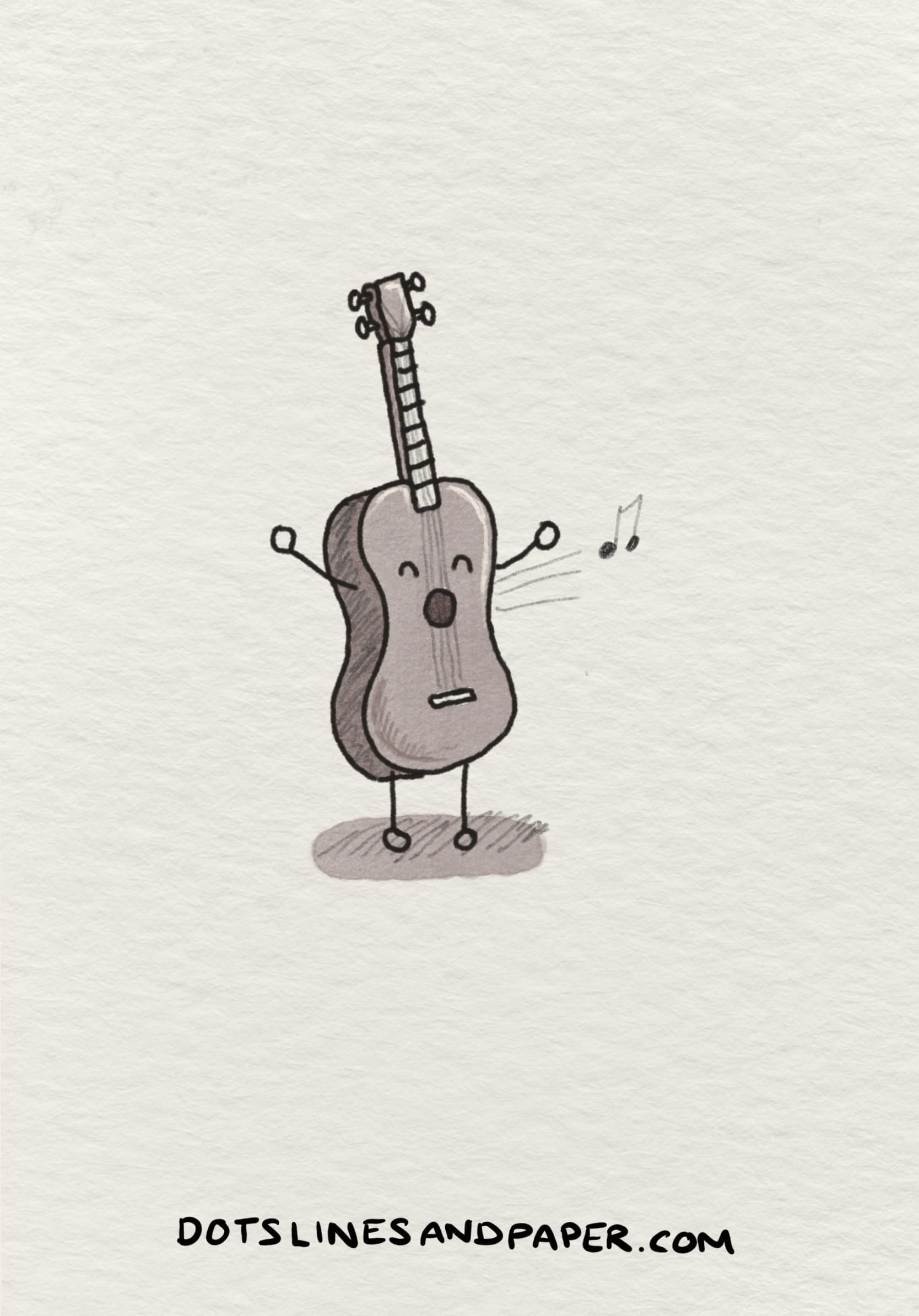 Doodle from the post Cute things to draw - of a cute singing ukulele