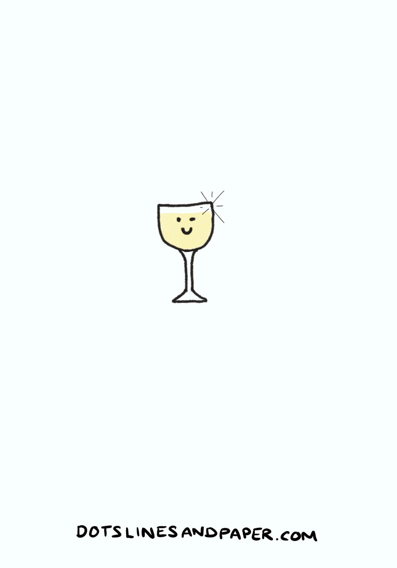 Doodle from the post Cute things to draw - of a little winking wine glass